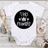 Screen Print Transfer - SCR1705 Princess Crown Baby Milestone Set of 12 INFANT - Black