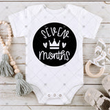 Screen Print Transfer - SCR1705 Princess Crown Baby Milestone Set of 12 INFANT - Black