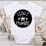 Screen Print Transfer - SCR1705 Princess Crown Baby Milestone Set of 12 INFANT - Black