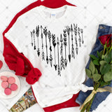 Screen Print Transfer - SCR1865 Heart of Arrows PILLOW/HOME DECOR - Black