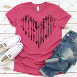 Screen Print Transfer - SCR1865 Heart of Arrows PILLOW/HOME DECOR - Black
