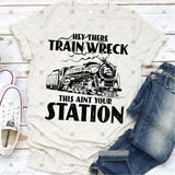 Screen Print Transfer - SCR1980 Hey There Train Wreck - Black